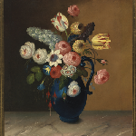 Cover image for [Still life, flowers in a blue jug]